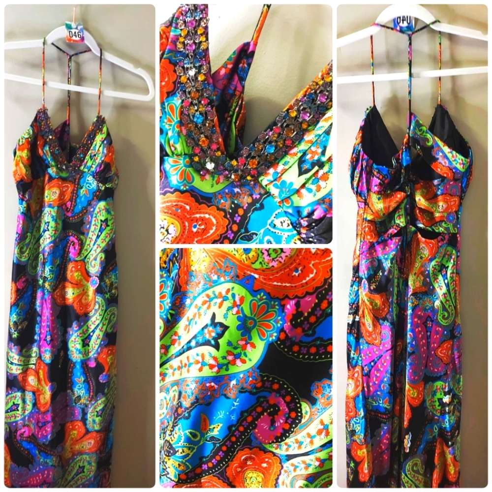 Rainbow Paisley Gown